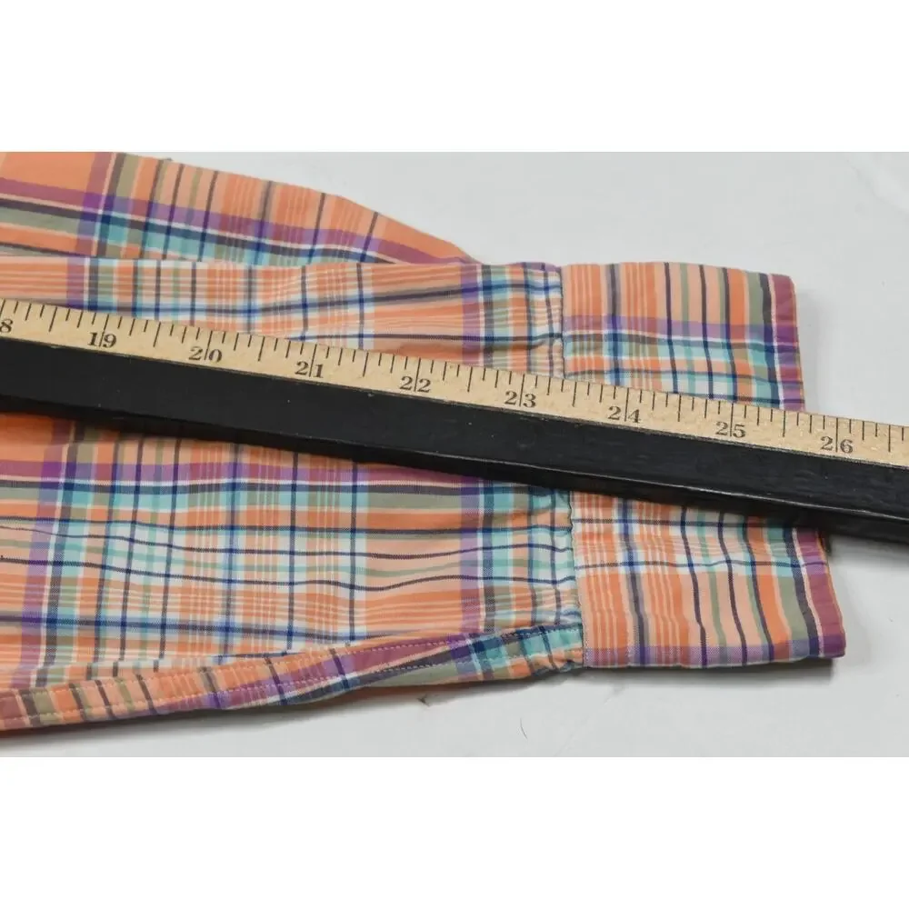 Vintage Polo Ralph Lauren Trim Western Shirt Mens XL Orange Plaid Long Sleeve